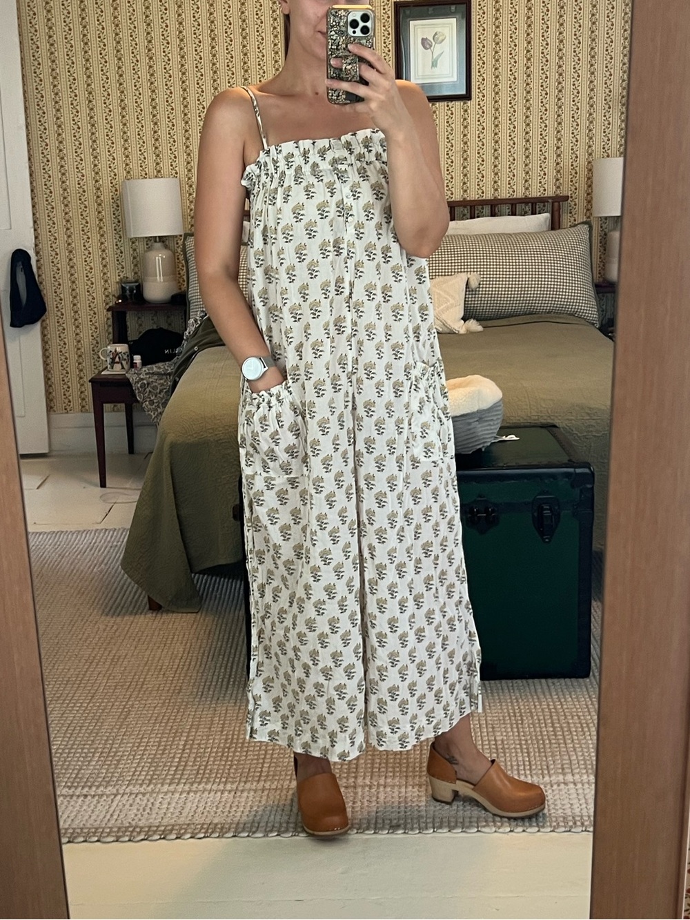 Zara Block Print Coverup Jumpsuit